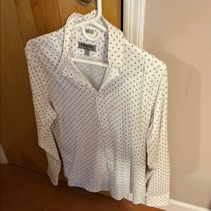 Express White Shirt with Black Pattern